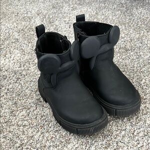Zara Mickey Mouse Black Boots